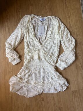 ruched white long sleeve dress Need A Miracle Long Sleeve Glitter Mini Dress Champagne
